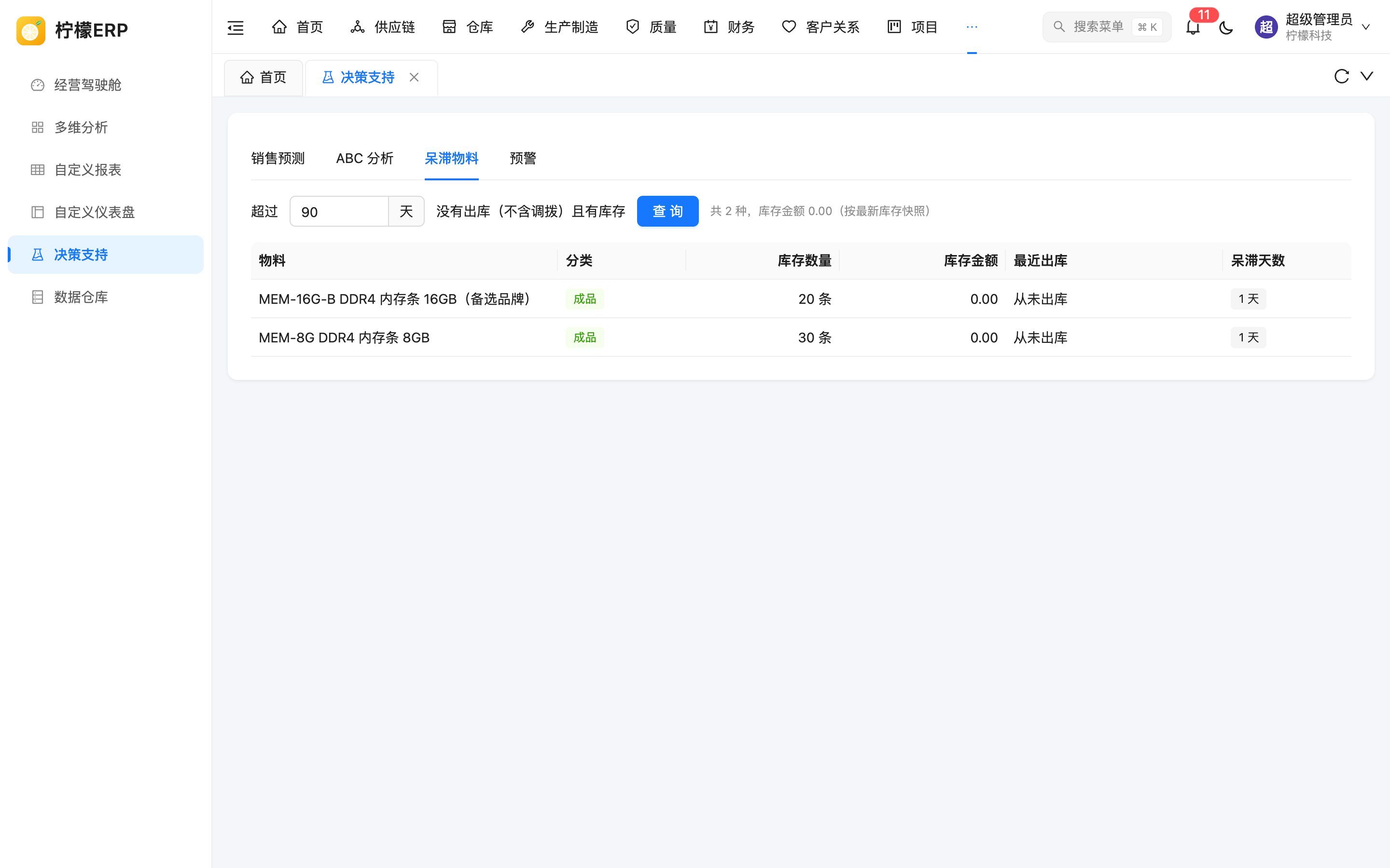呆滞物料
