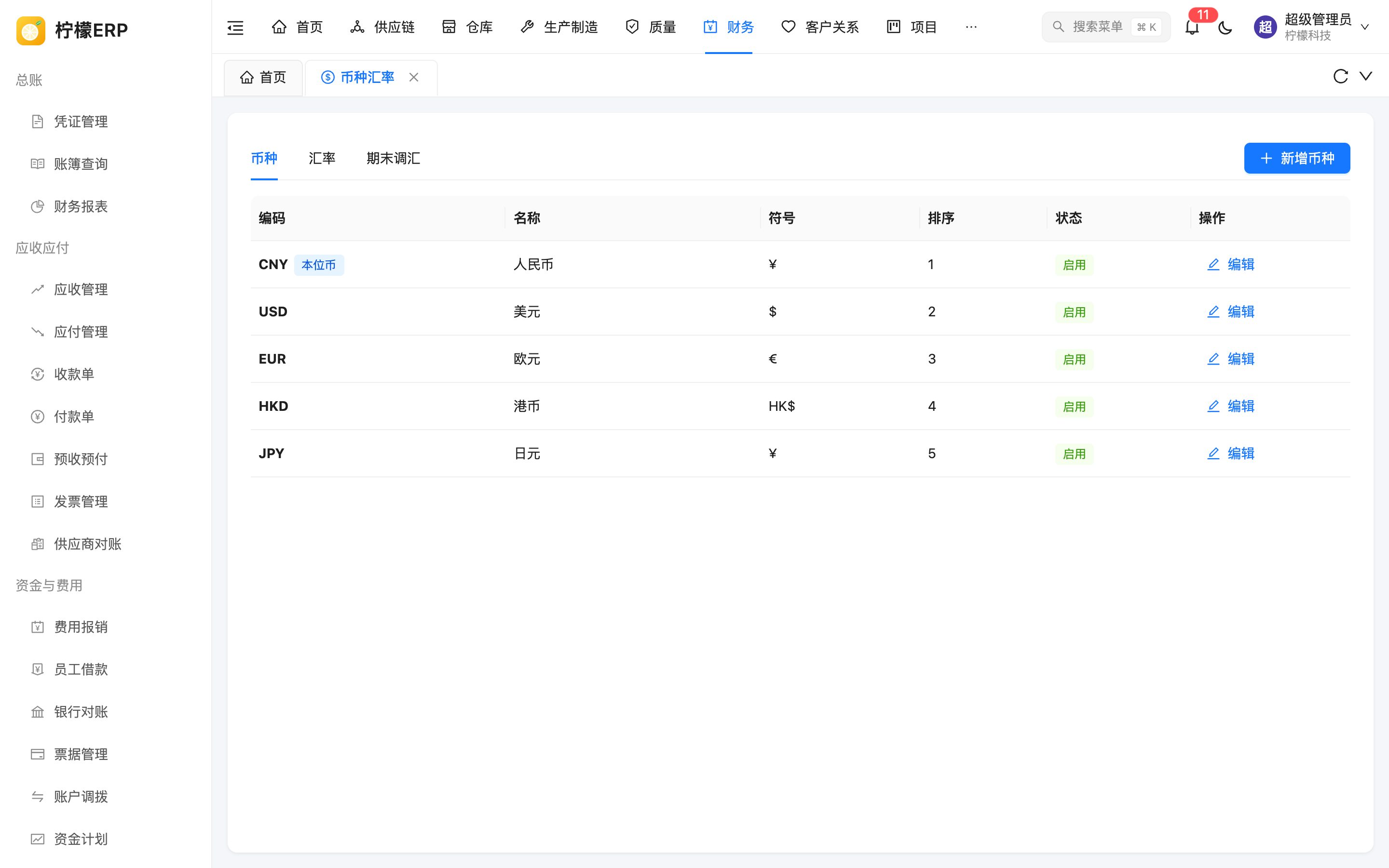 币种