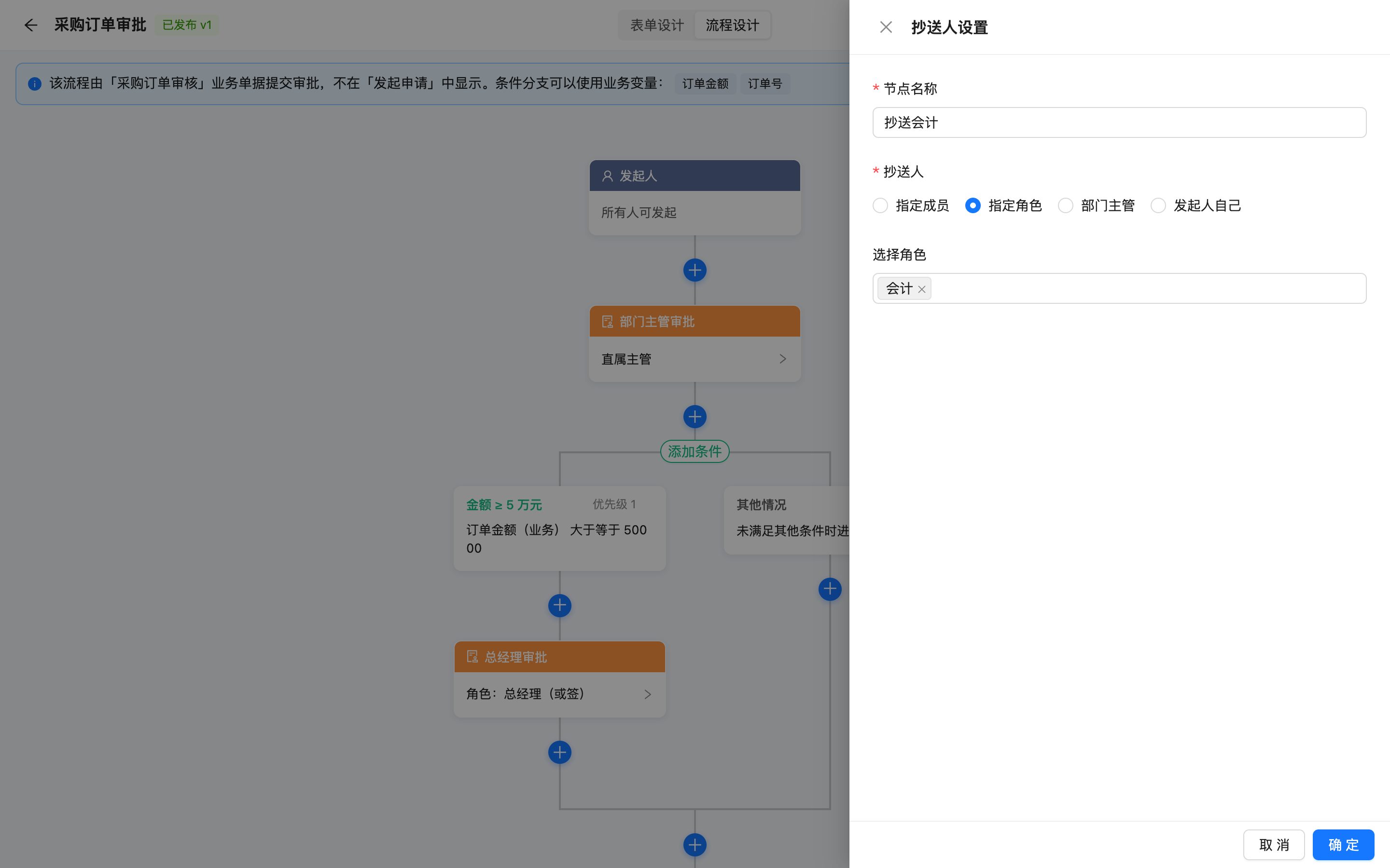 抄送人设置